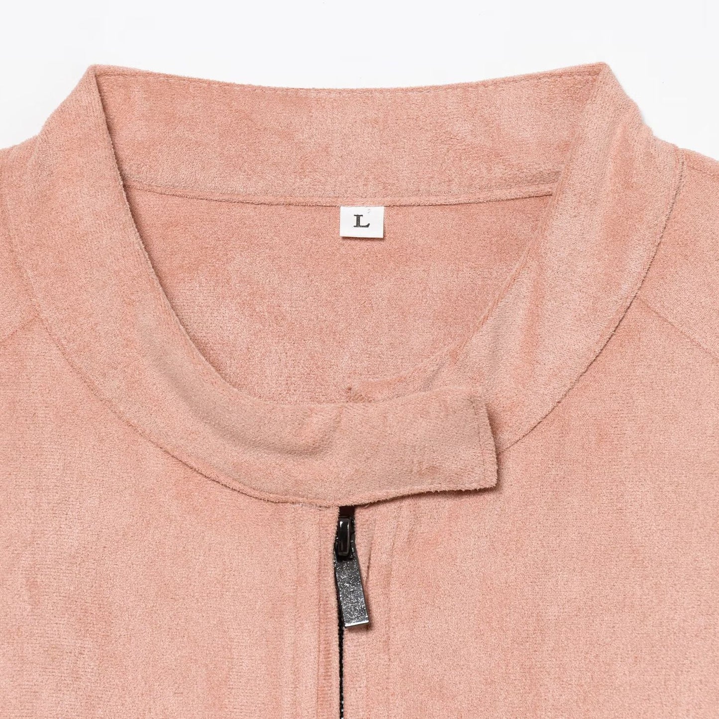 Street standing collar suede jacket