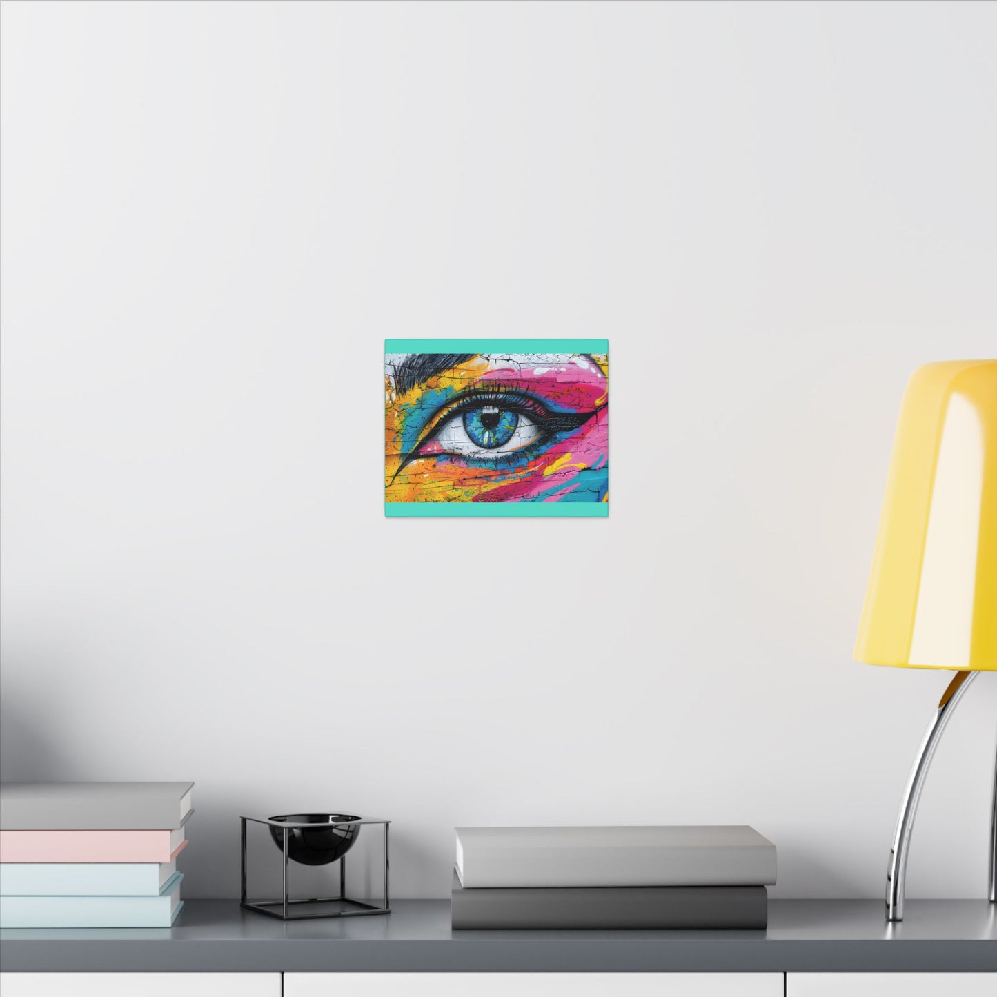 Colorful Eye Street Art Matte Canvas Print