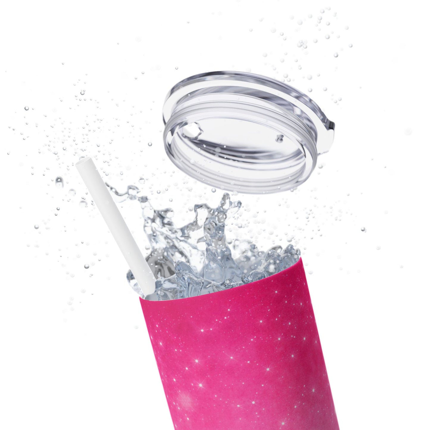 Pink Glitter Ombre Skinny Tumbler 20oz — Sparkle Straw Cup