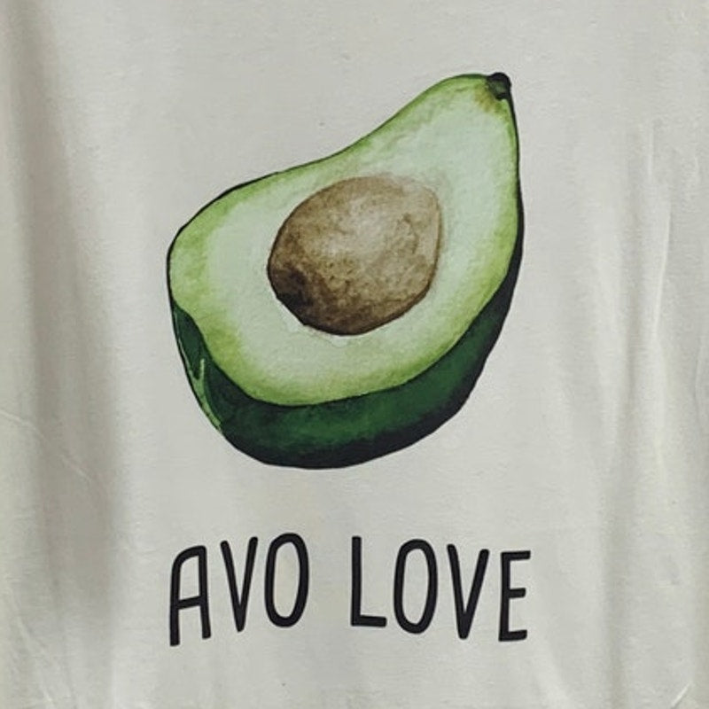 New Hand Printed Womens 2XL Avo Love Avocado Veggie Short Sleeve Tee Shirt
