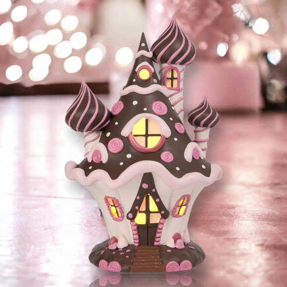 Candy Towne 10" LED Brown Candy Castle-0