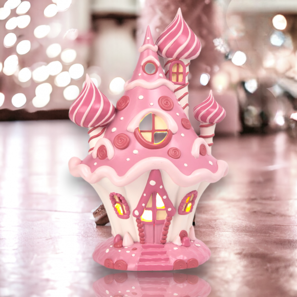 Candy Towne 10" LED Pink Candy Castle-0