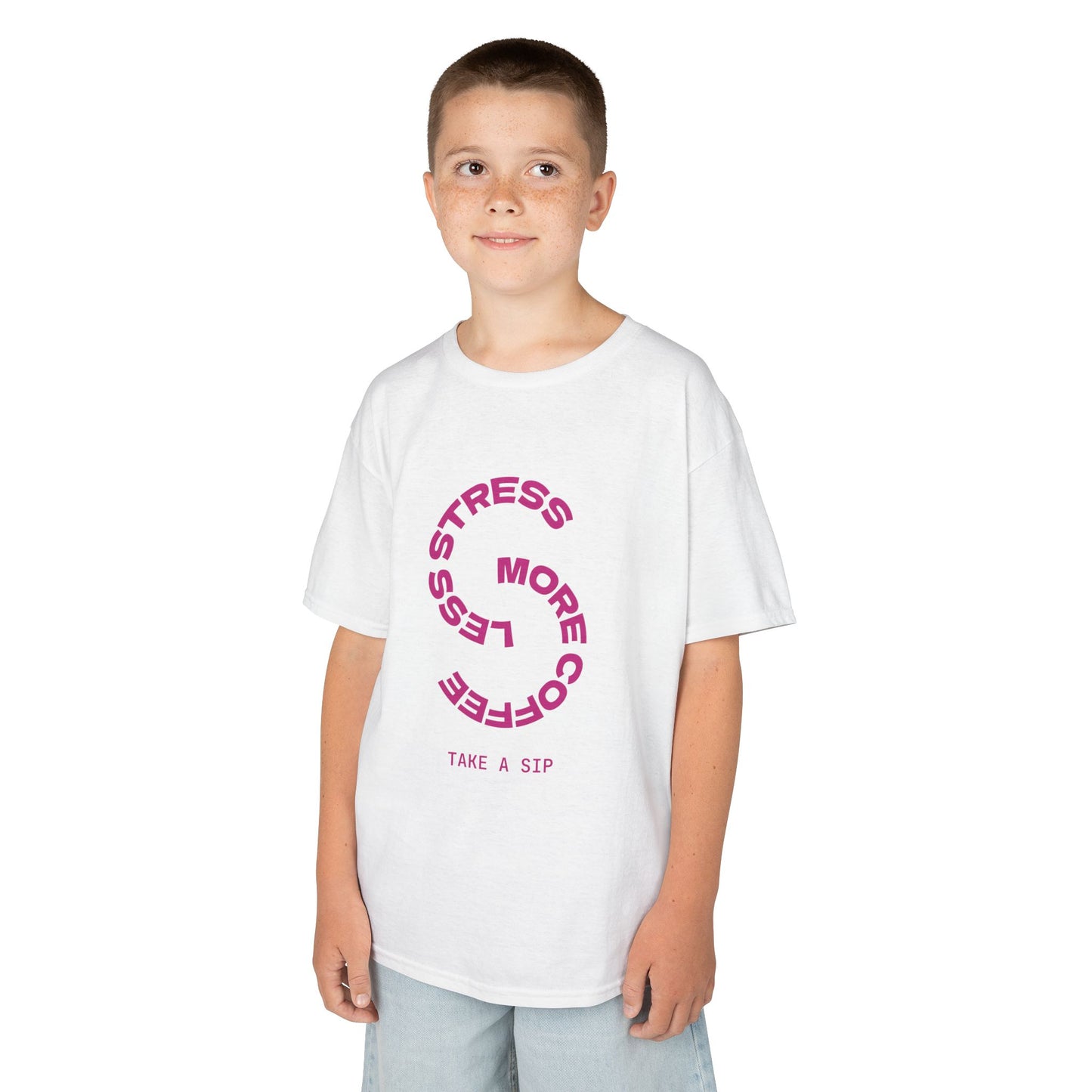 Kids' Coffee Vibes Tee - 'Less Stress, More Coffee'