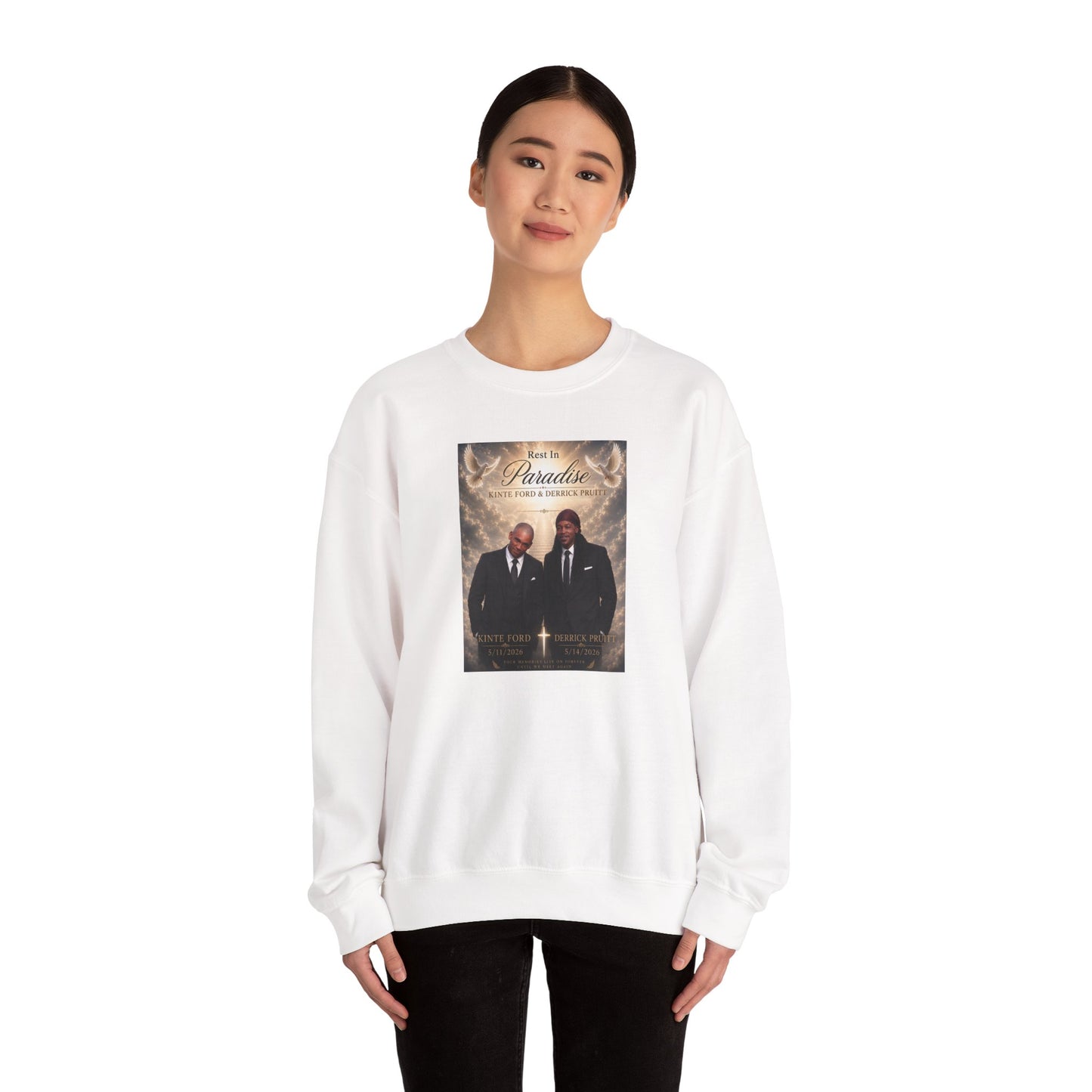 Crewneck Sweatshirt — 'Back to Paradise' Memorial Portrait Design