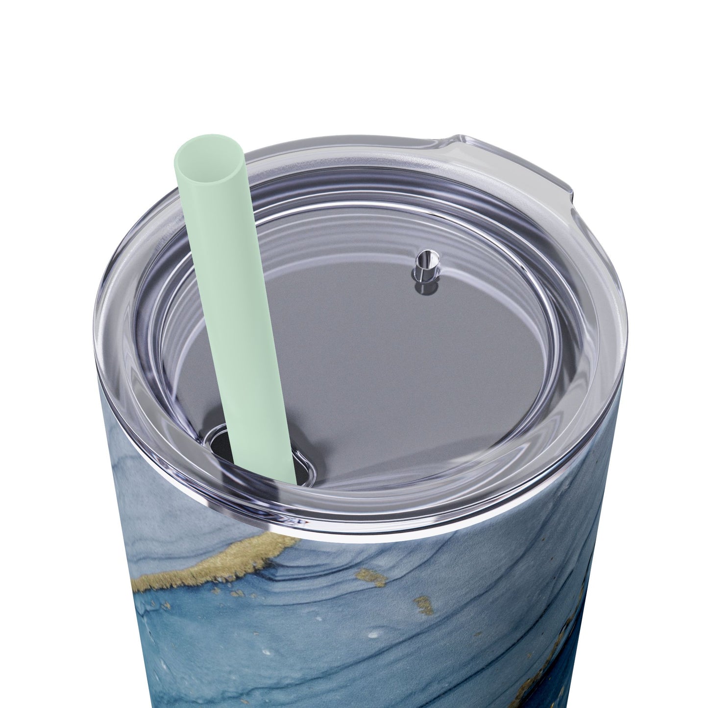 Elegant Blue Marble Skinny Tumbler, 20oz - Stylish Drinkware for Daily Use, Gifts, Celebrations, Eco-Friendly, Travel Mug