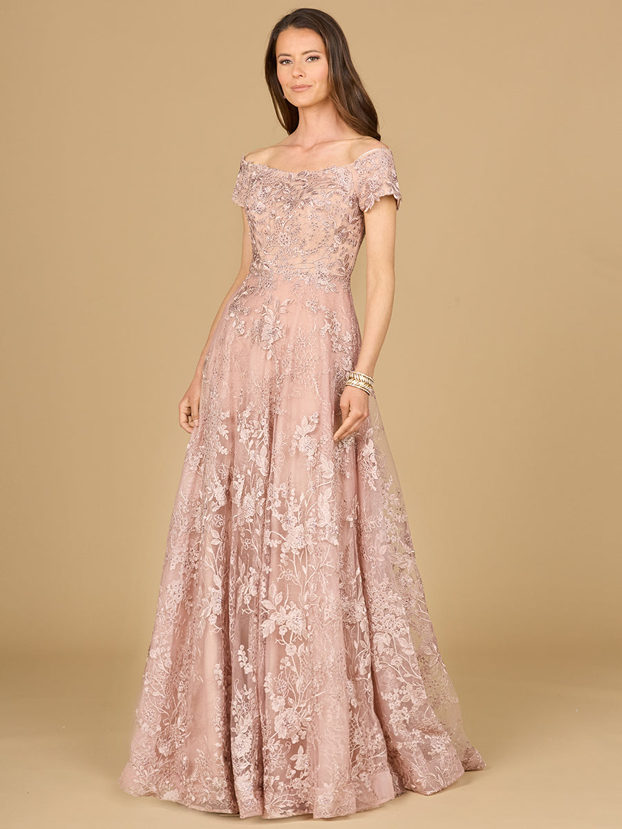 Off Shoulder A-Line Gown | Lara 29122