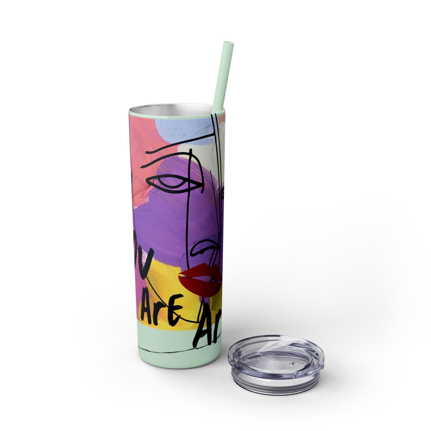 Artistic Skinny Tumbler with Straw, 20oz | Inspirational Drinkware, Colorful Water Bottle, Unique Gift Idea, Motivational Mug, [...]