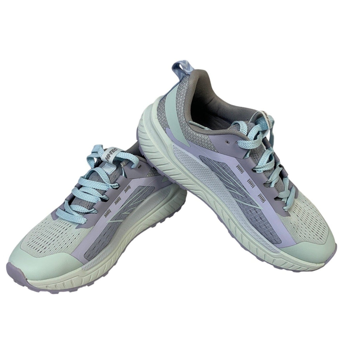 Hi-Tec Women Size 7.5 Purple Gray Mesh Lace Up Cushion Athletic Tennis Shoes