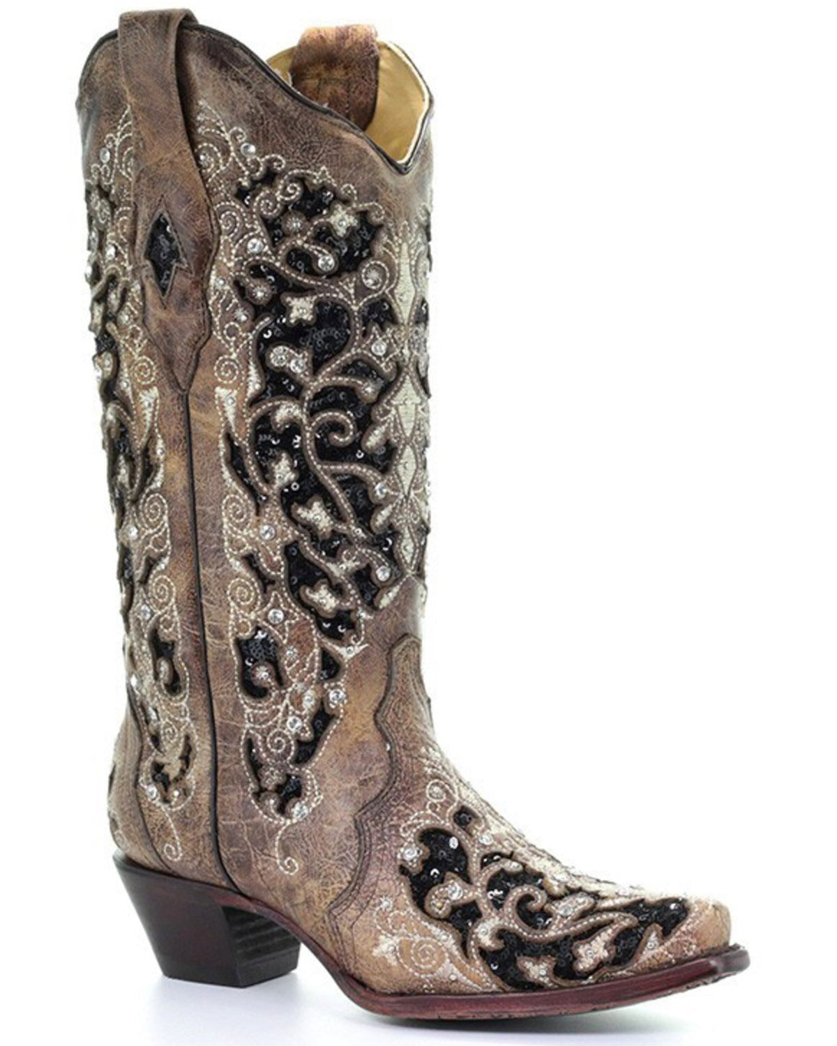 New European and American Retro Pointed Womens Shoes Embroidered Ethnic Style High Sleeve Solid Thick Heel Large Fashion Boots
