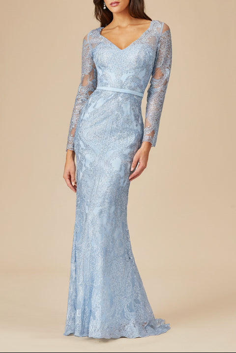 Long Sleeve Lace Mermaid Gown