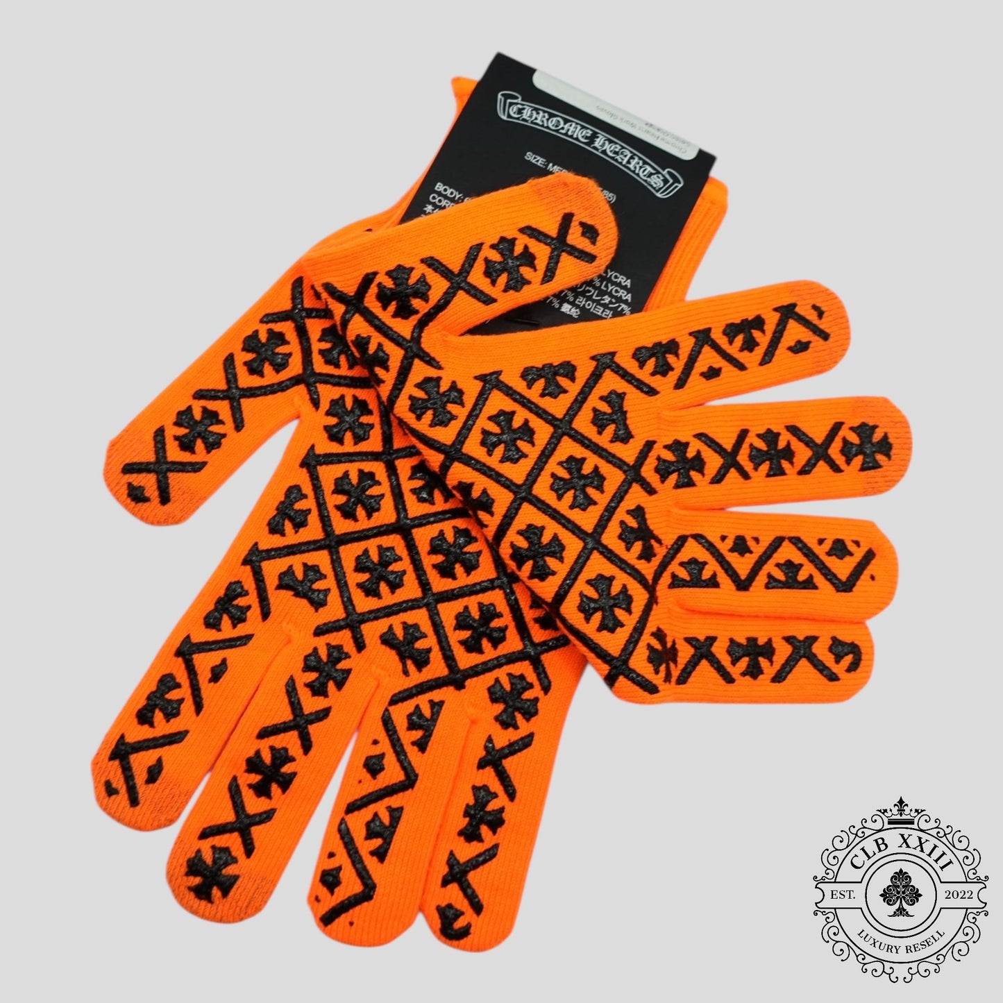 Chrome Hearts Work Gloves in Orange