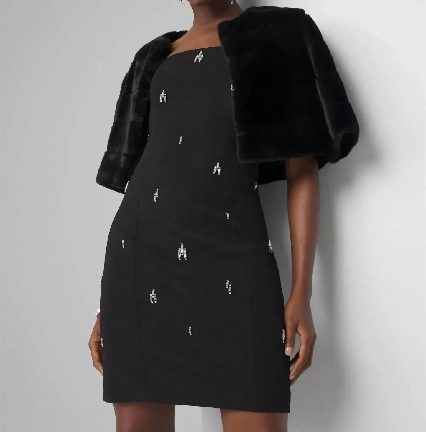 Strapless Embellished Mini Dress