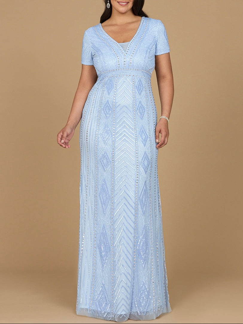Lara 29606 - Closed Back, Cap Sleeve Dress