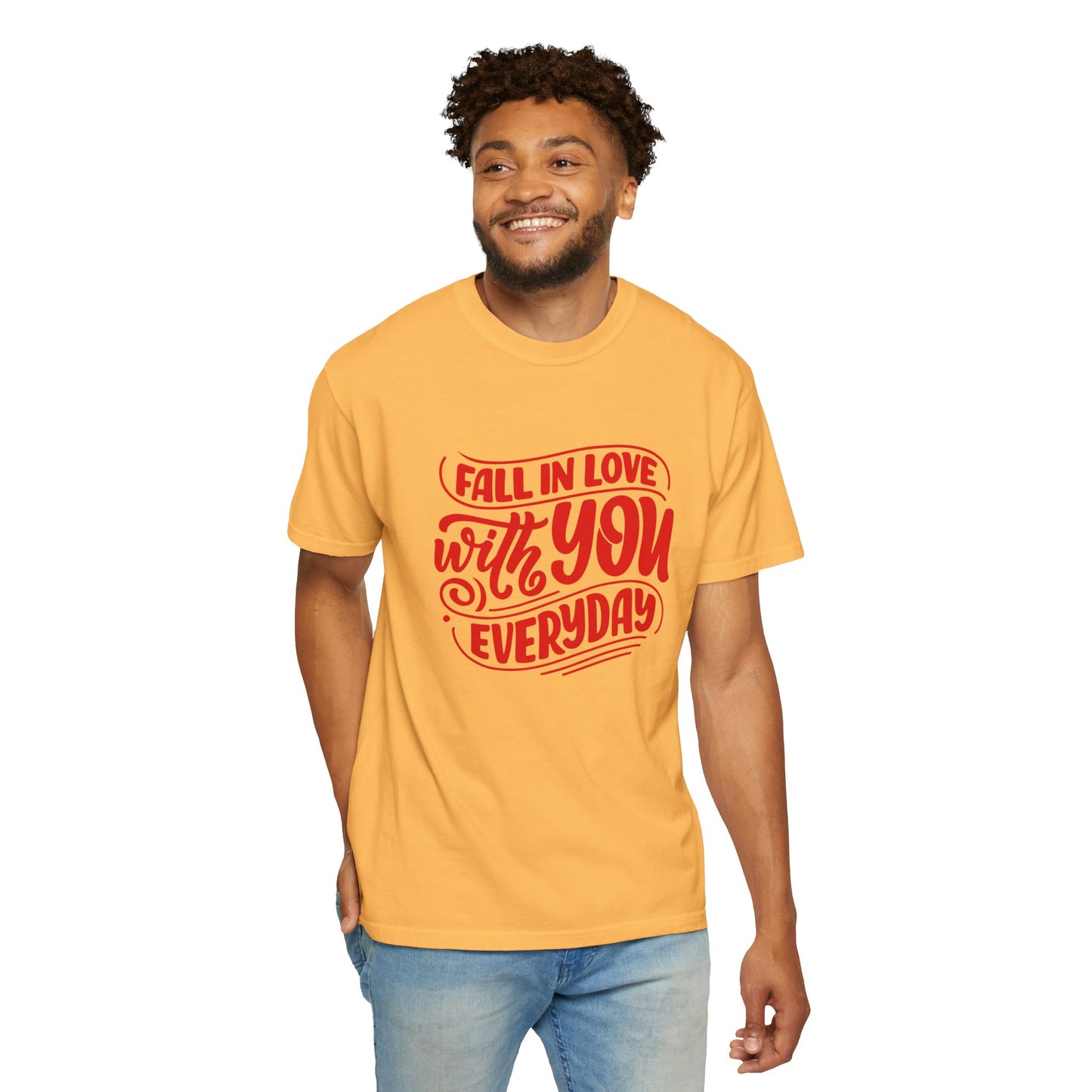 Fall in Love with YOU Quote T-shirt for Couples, Valentine's Day, Gifts for Him/Her, Casual Everyday Wear, Comfortable Unisex Tee