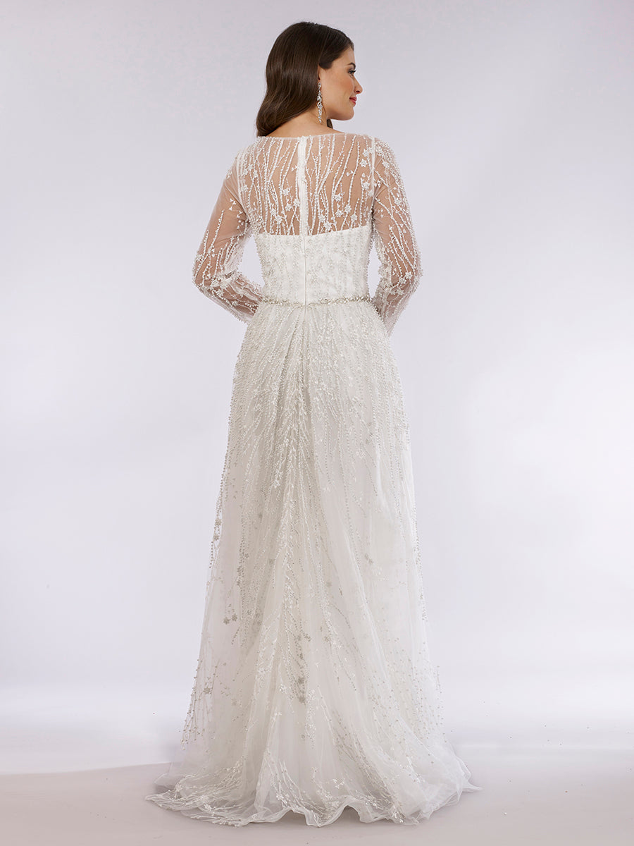 Lara 29782 - Beaded Lace Overskirt Ballgown