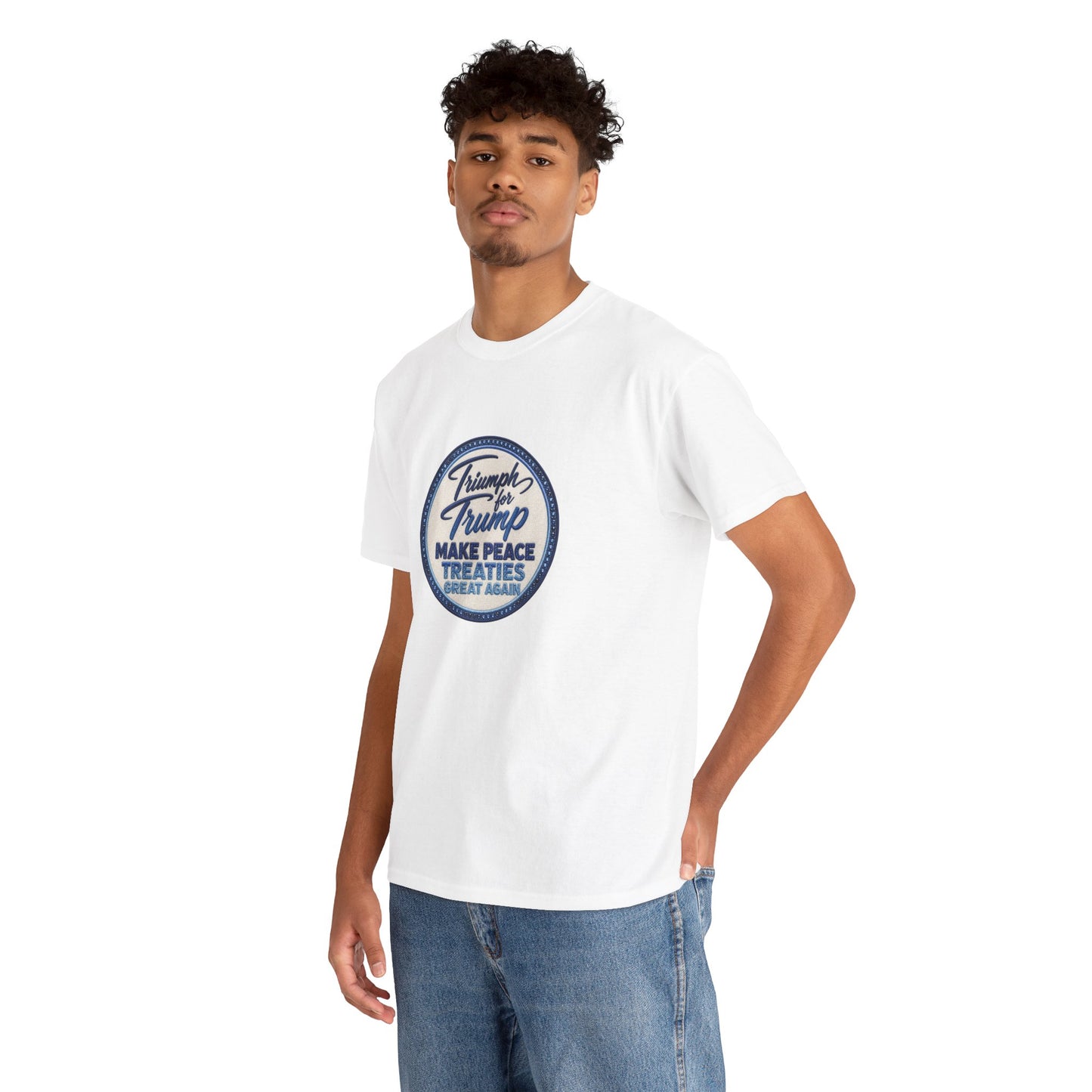 "Make Peace Treaties Great Again" Embroidery Badge Pattern T-Shirt - MADE TO ORDER ✨ CUSTOMIZABLE WITHIN REASON
