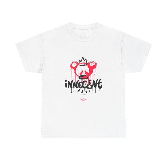 Edgy Graphic Tee: 'Innocent' Design, Urban Fashion, Streetwear, Unisex Cotton T-Shirt, Music Festivals, Casual Wear