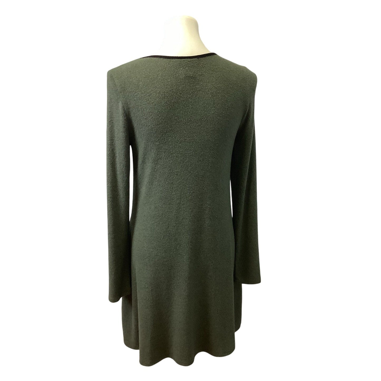 IN San Francisco Large Long Sleeve Deep V Neck A Line Rayon Blend Midi Dress