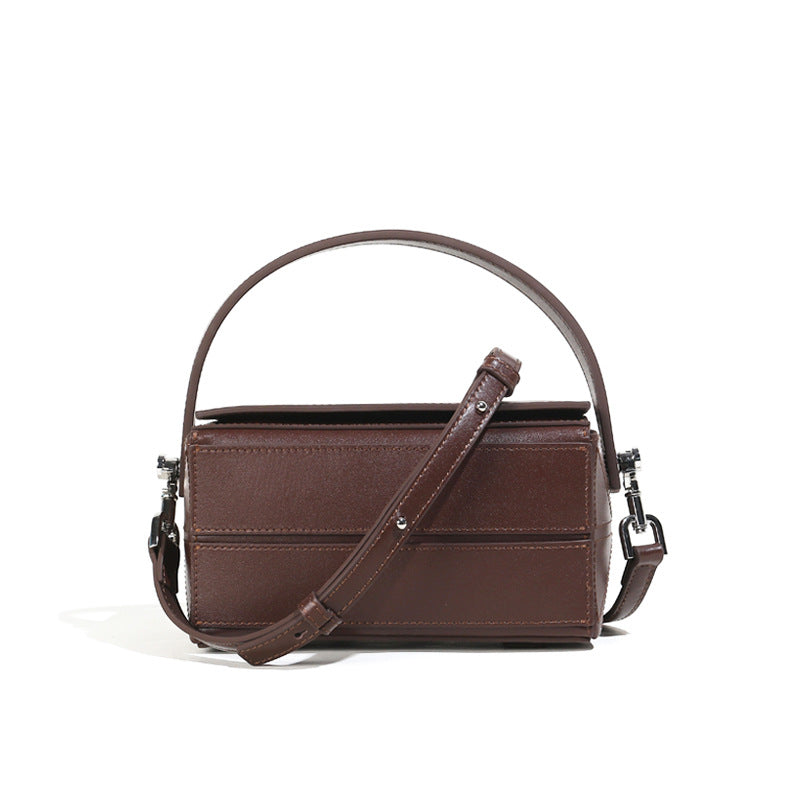 Fashion Simple Cowhide New Leather Women's Bag Suction Buckle Single Shoulder Messenger Pillow Bag