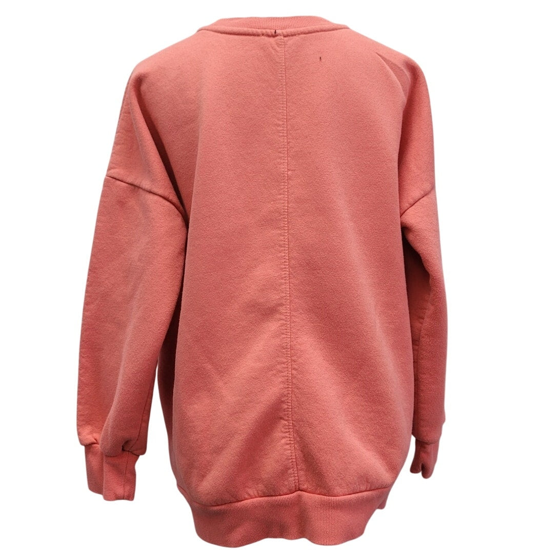Hand Printed Upcycled Womens Large Gigi Grandma Floral Sweatshirt w Pockets