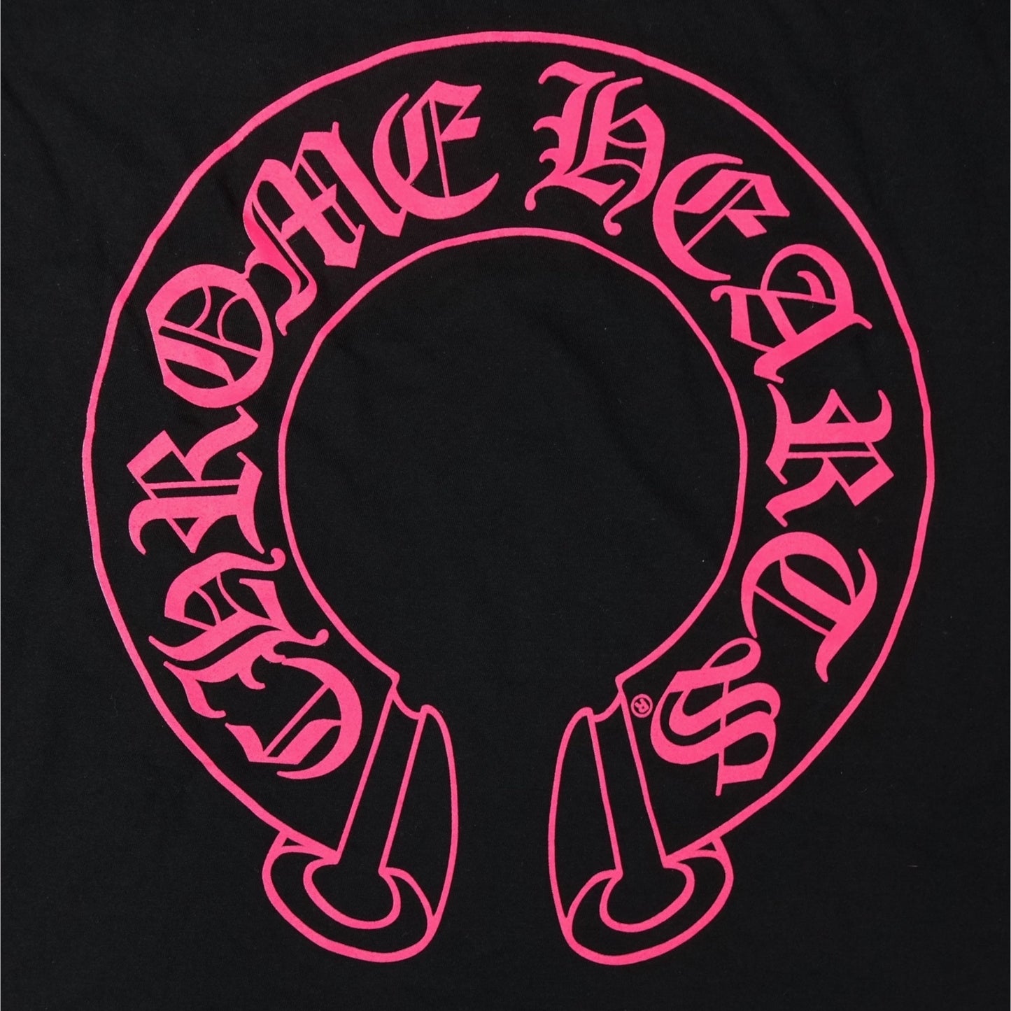 Chrome Hearts Horseshoe Logo Long Sleeve Tee in Black/Pink