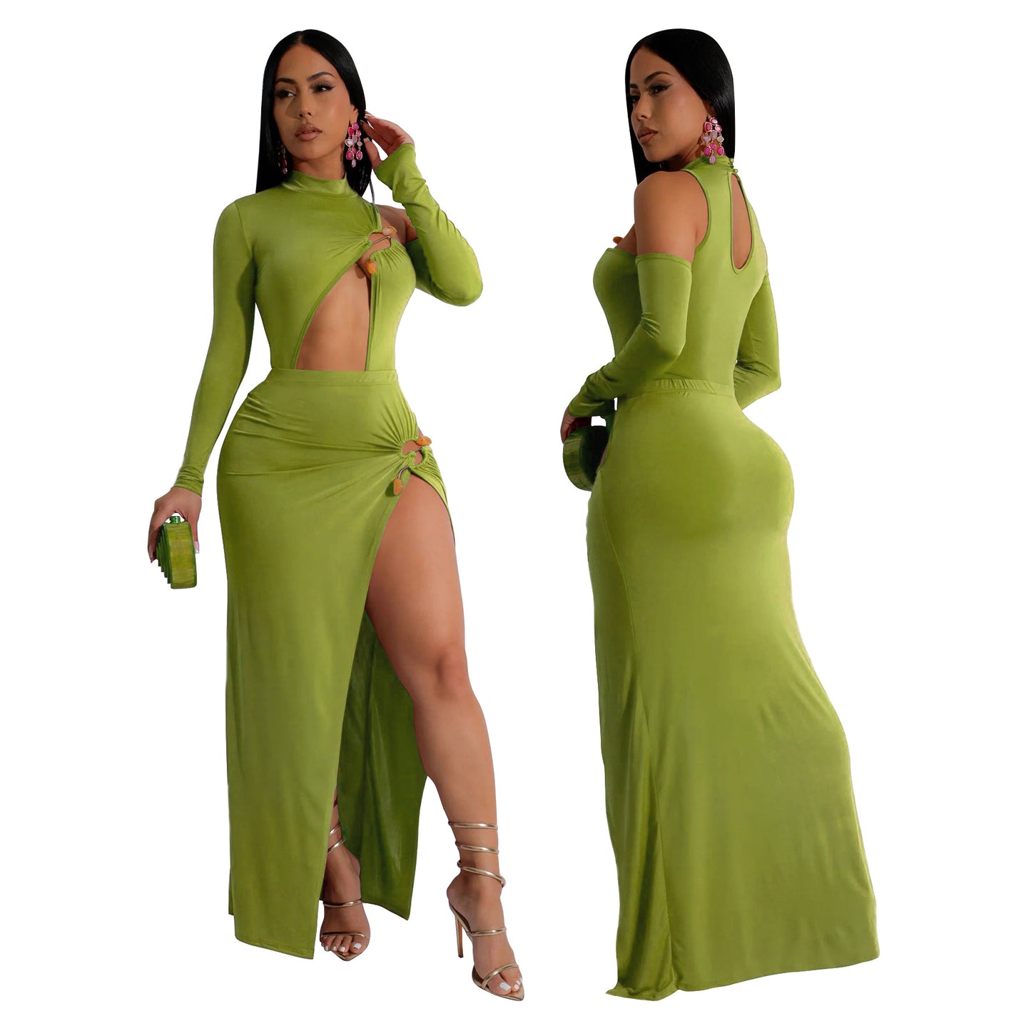 Irregular hollow skirt set