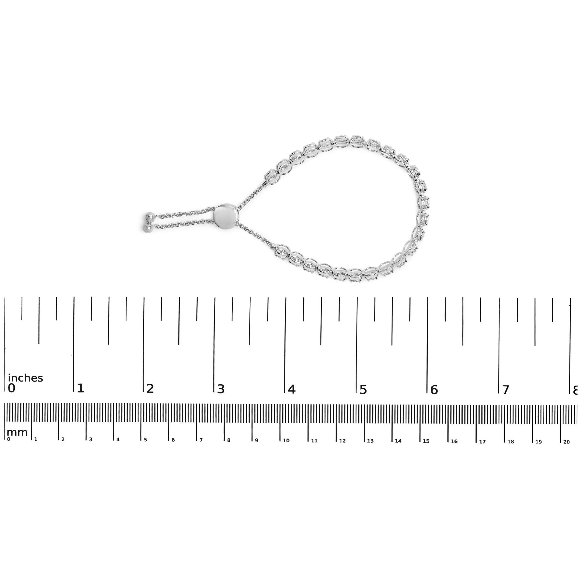 14K White Gold 6.00 Cttw Diamond 4”-10” Adjustable Bolo Tennis Bracelet (I-J Color, I1-I2 Clarity)-4