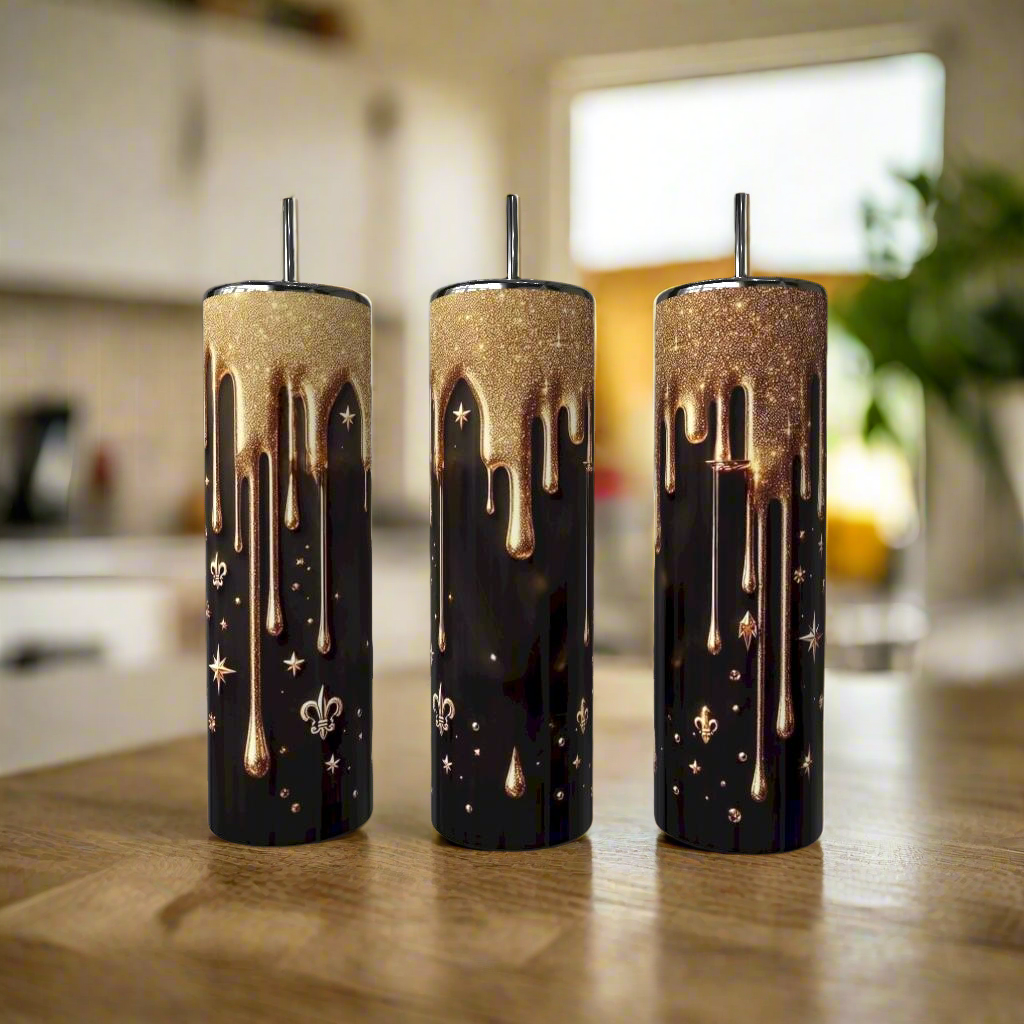 Gold Drip 20oz Skinny Tumbler