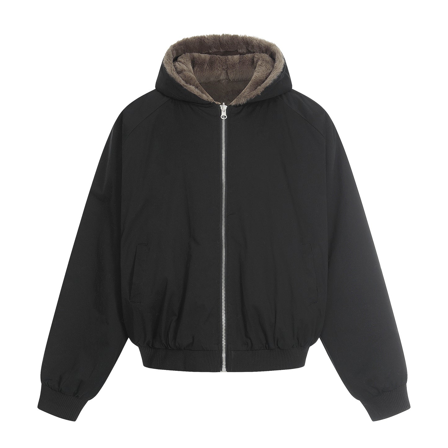 Wear a flannel hooded jacket on both sides