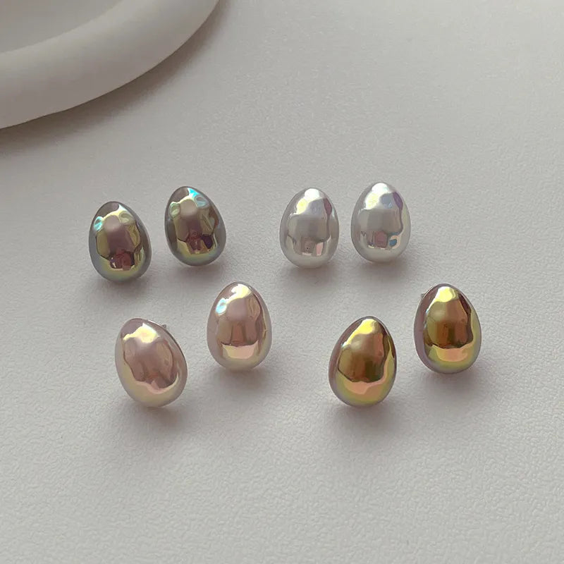 Bilandi Fashion Jewelry Silver Needle Shiny Stud Earrings Pretty Design Colorful Simulated Pearl Earrings For Women Gift