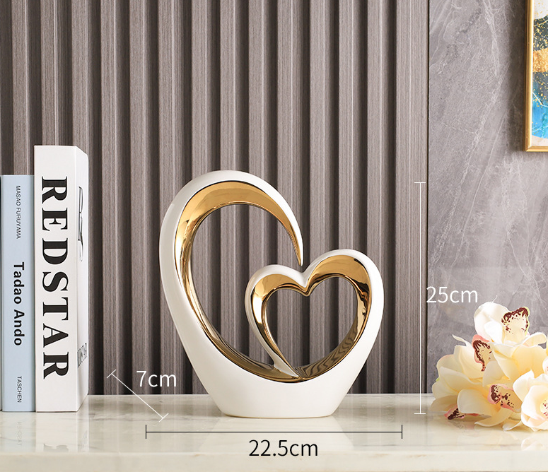 Modern Creative Heart-to-Heart Ornament for Home Living Room, Entryway, Wine Cabinet, Bedroom, TV Cabinet Decoration