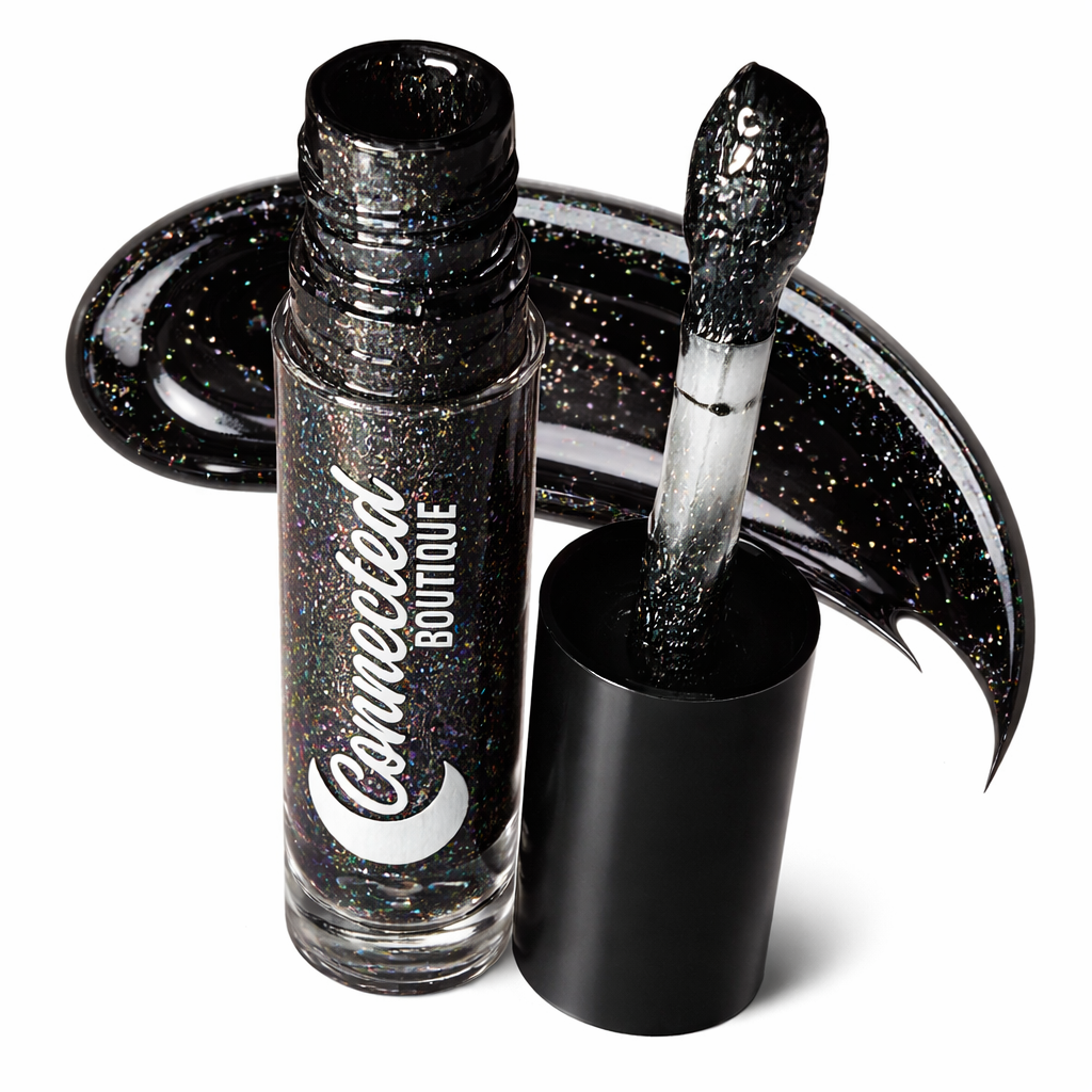 Galaxy - Pigmented Black Lip Gloss with holographic glitter-1
