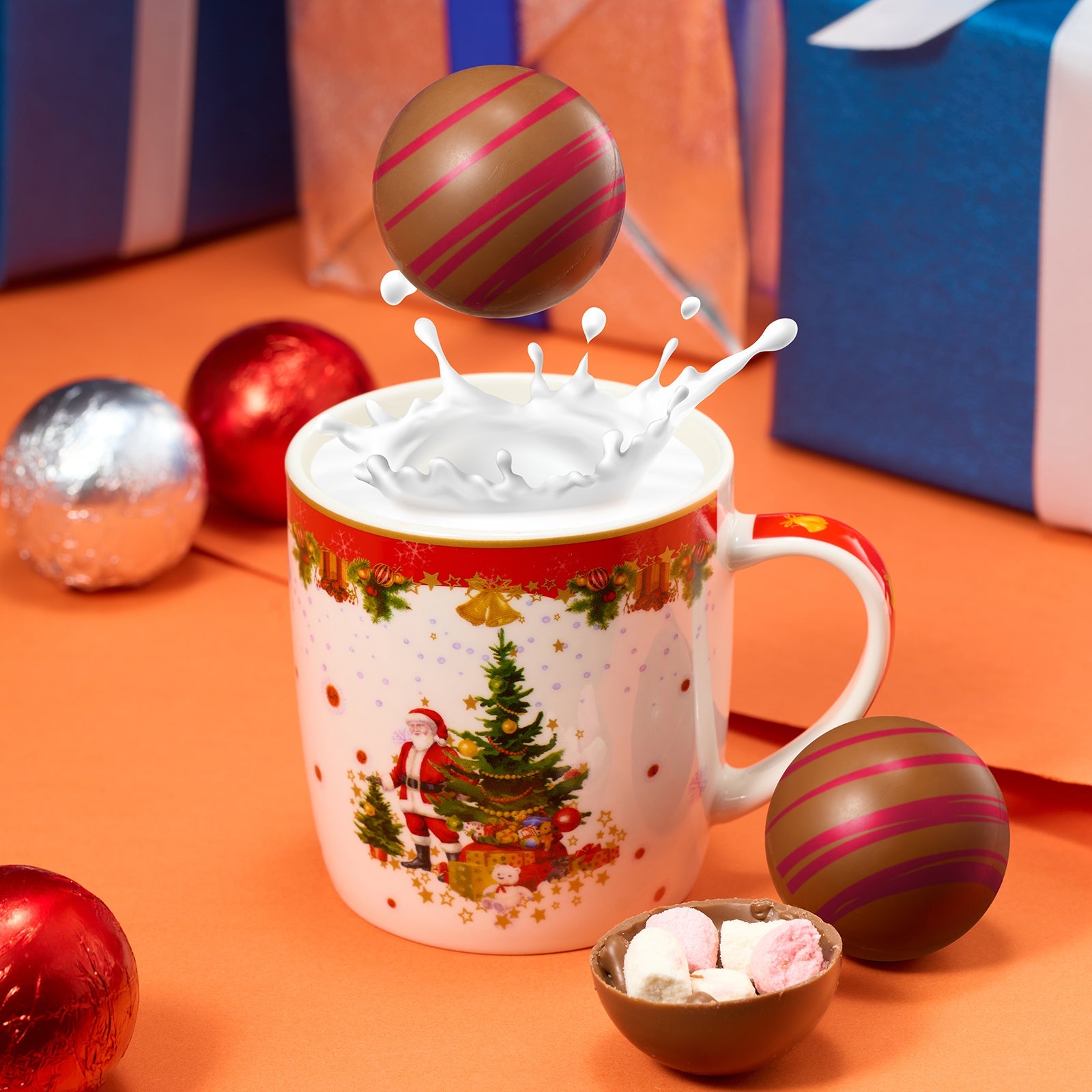 Hot Chocolate Bombs - Set of 6-3 Flavors of White, Fudge Brownie, Strawberry Chocolates - Delicious Cocoa Bombs Filled with Marshmallows - Classic Bomb Gift Set, Melting Marshmallow Delicious Gifts-2