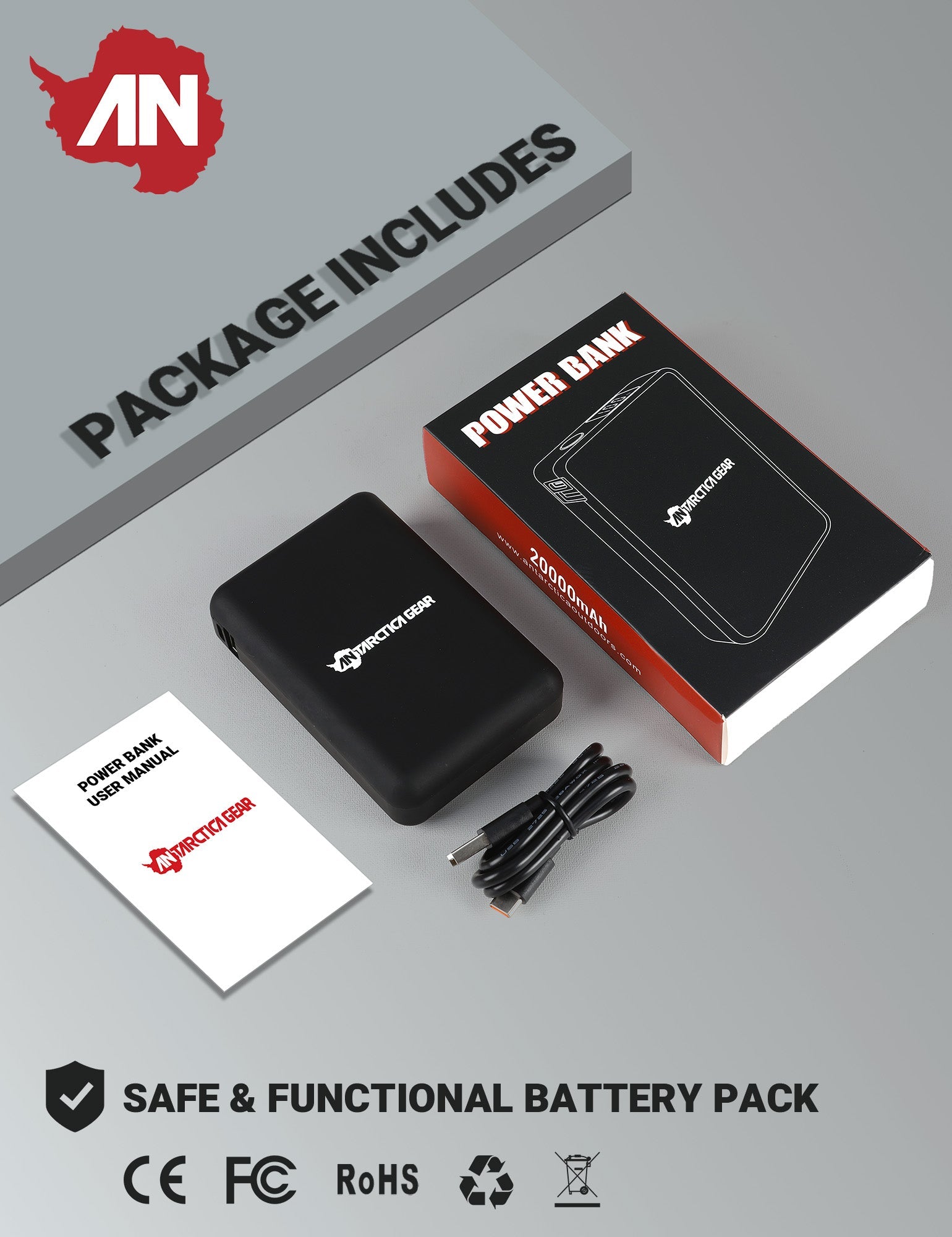 ANTARCTICA GEAR 20000mAh 12V Rechargeable Battery Power Bank-1