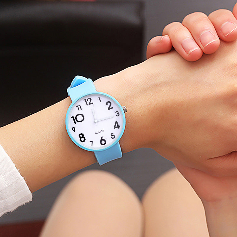 Small Dial Casual Fashion Watch Thin Strap Female Student Silicone Strap Temperament Ladies Watch Fresh Children Clock Casual Quartz Wristwatch With Bezel Case Silicone Band Watch For Women Girls
