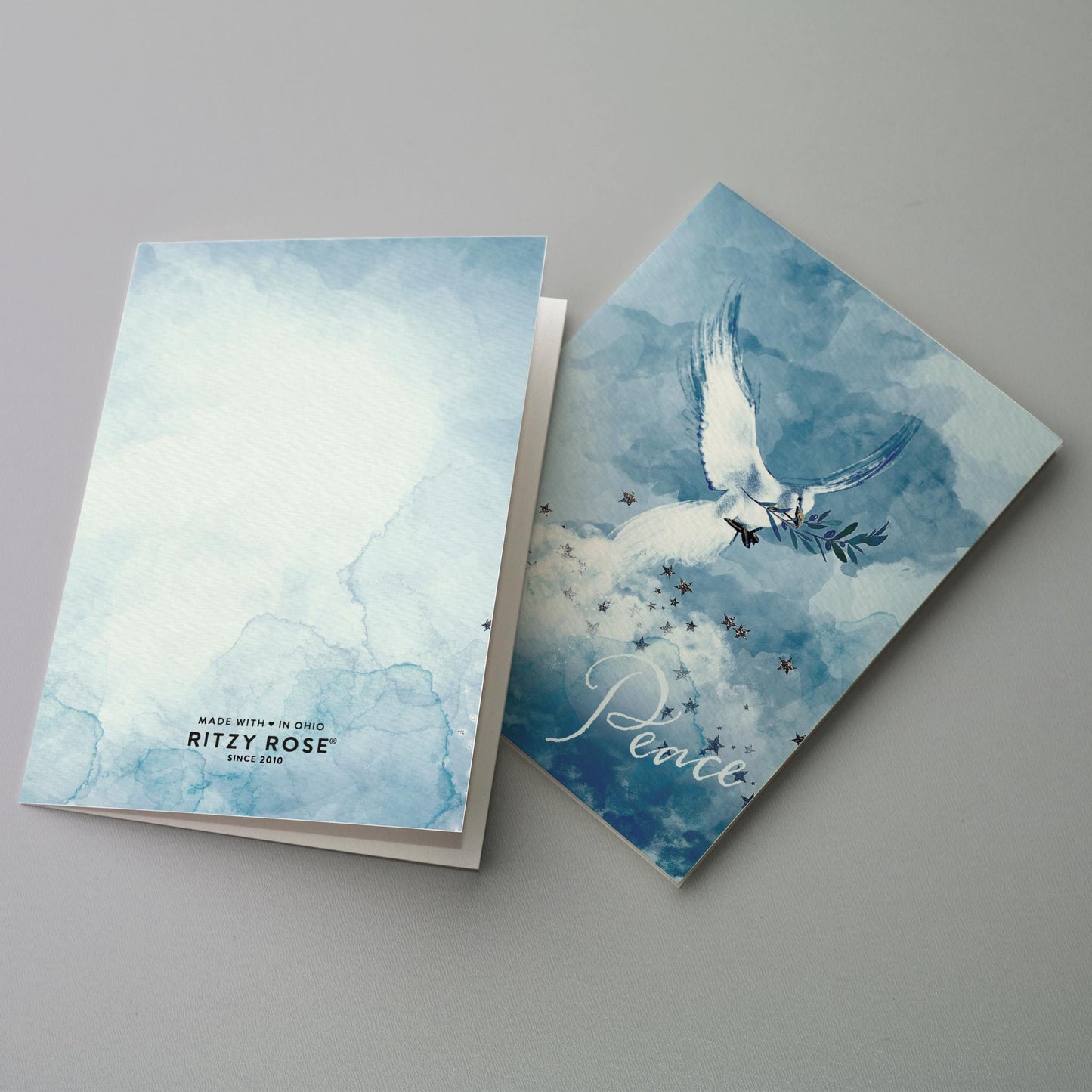 Whimsical Doves Holiday Greeting Cards, Set of 24