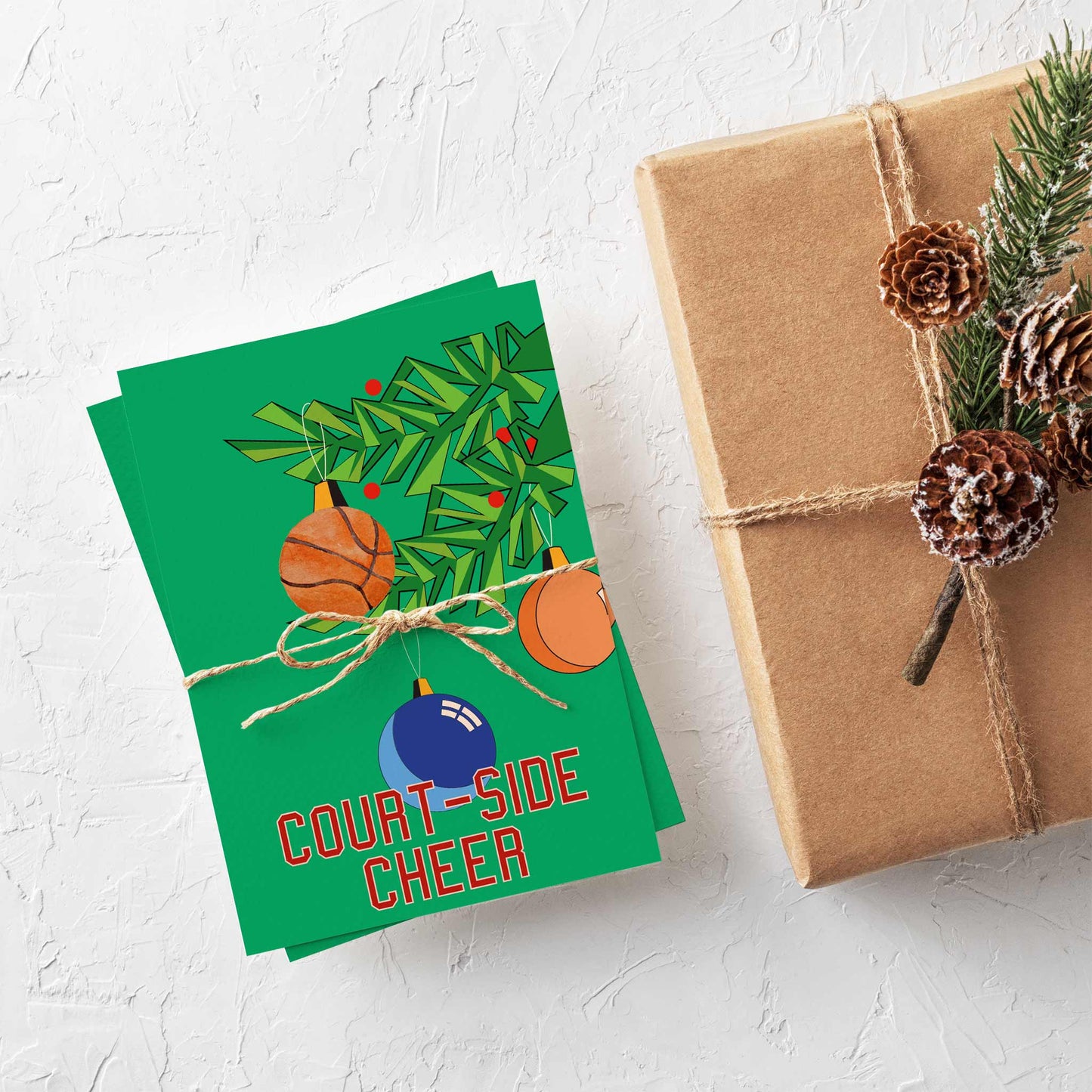 Basketball Holiday Greeting Cards, Set of 24