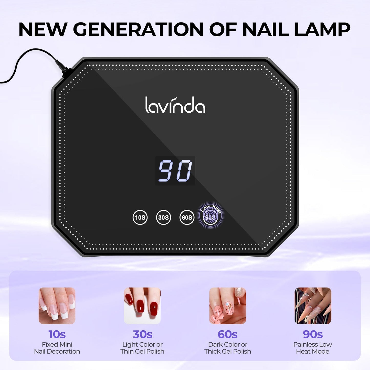 Lumina™ Nail Lamp - Black - Plug-in UV/LED