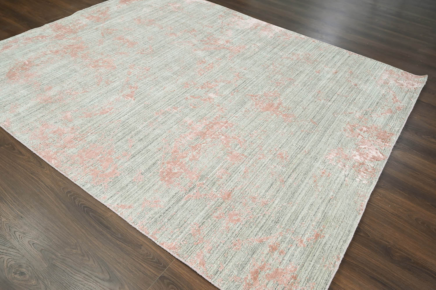 Multi Size Gray, Blush Hand Knotted Turkish Oushak Wool/Bamboo Silk Transitional Oriental Area Rug-3