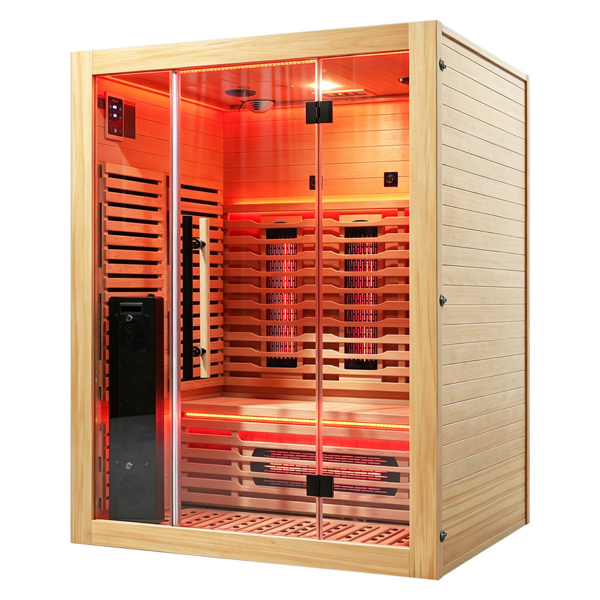 Blisspod | Venetian | Full Spectrum Indoor Premium Canadian Hemlock Ultra Low EMF Sauna | 11 Heaters | Chromotherapy & Reflexology | 3 Person