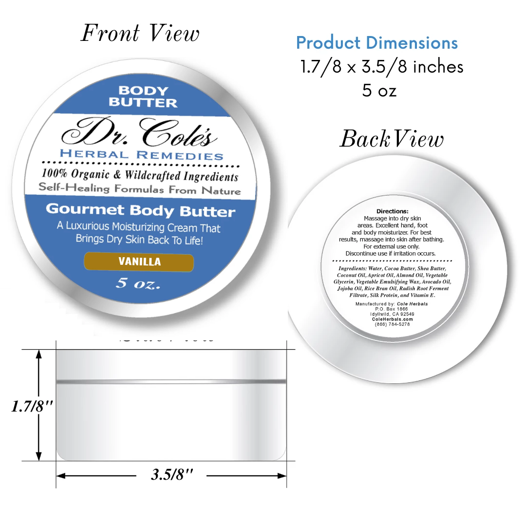 Dr. Cole's Gourmet Body Butter - VANILLA SixPak-2