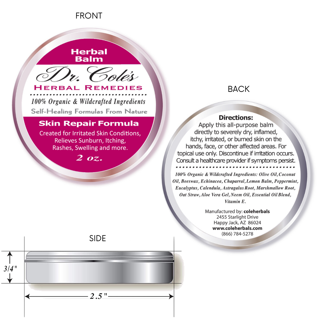 Dr. Cole's Organic Skin Repair Herbal Balm SixPak-1