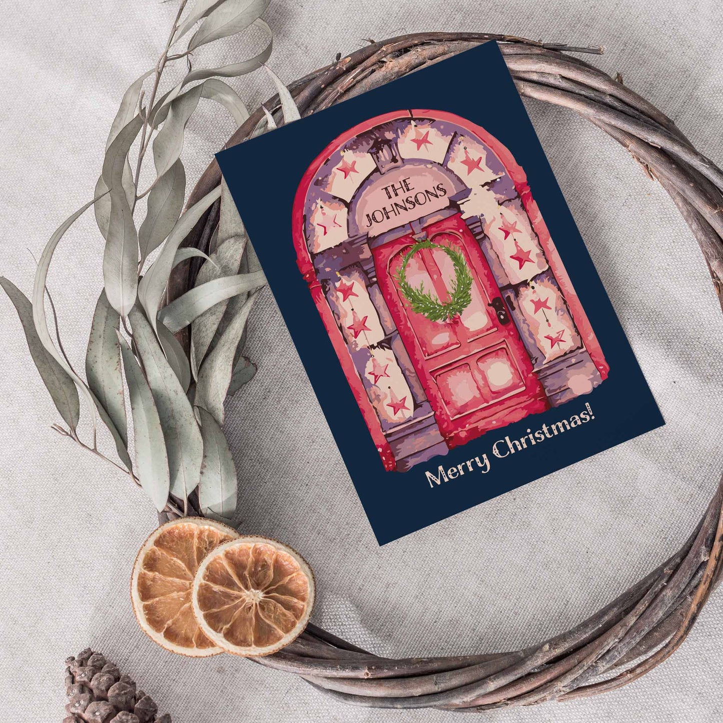 Personalized Classic Christmas Cards, Set of 24