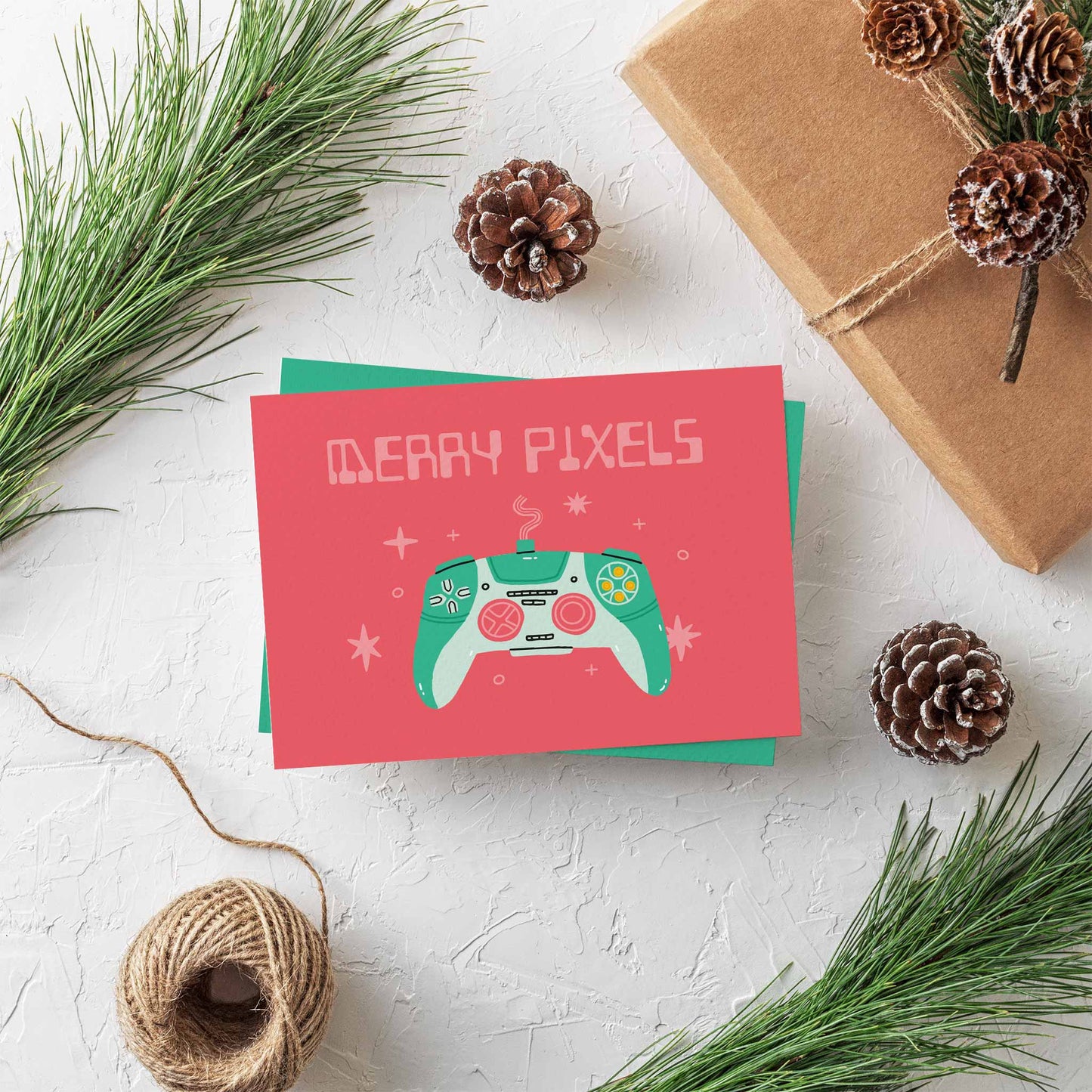 Girly Gamer Christmas Greeting Cards, Set of 24