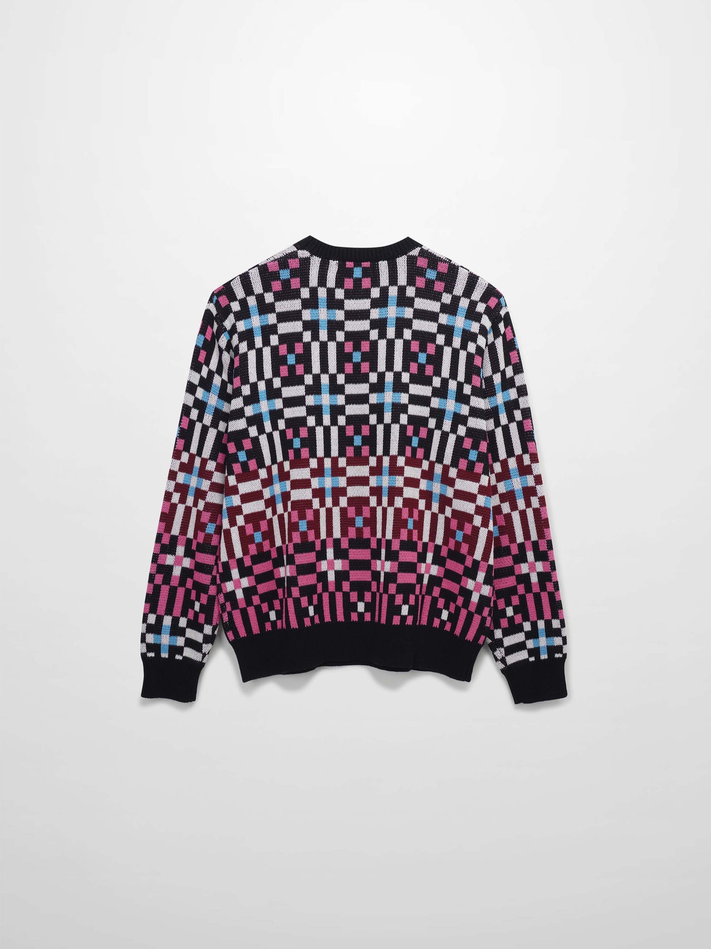 Geometric Design Sweater-Pink-2