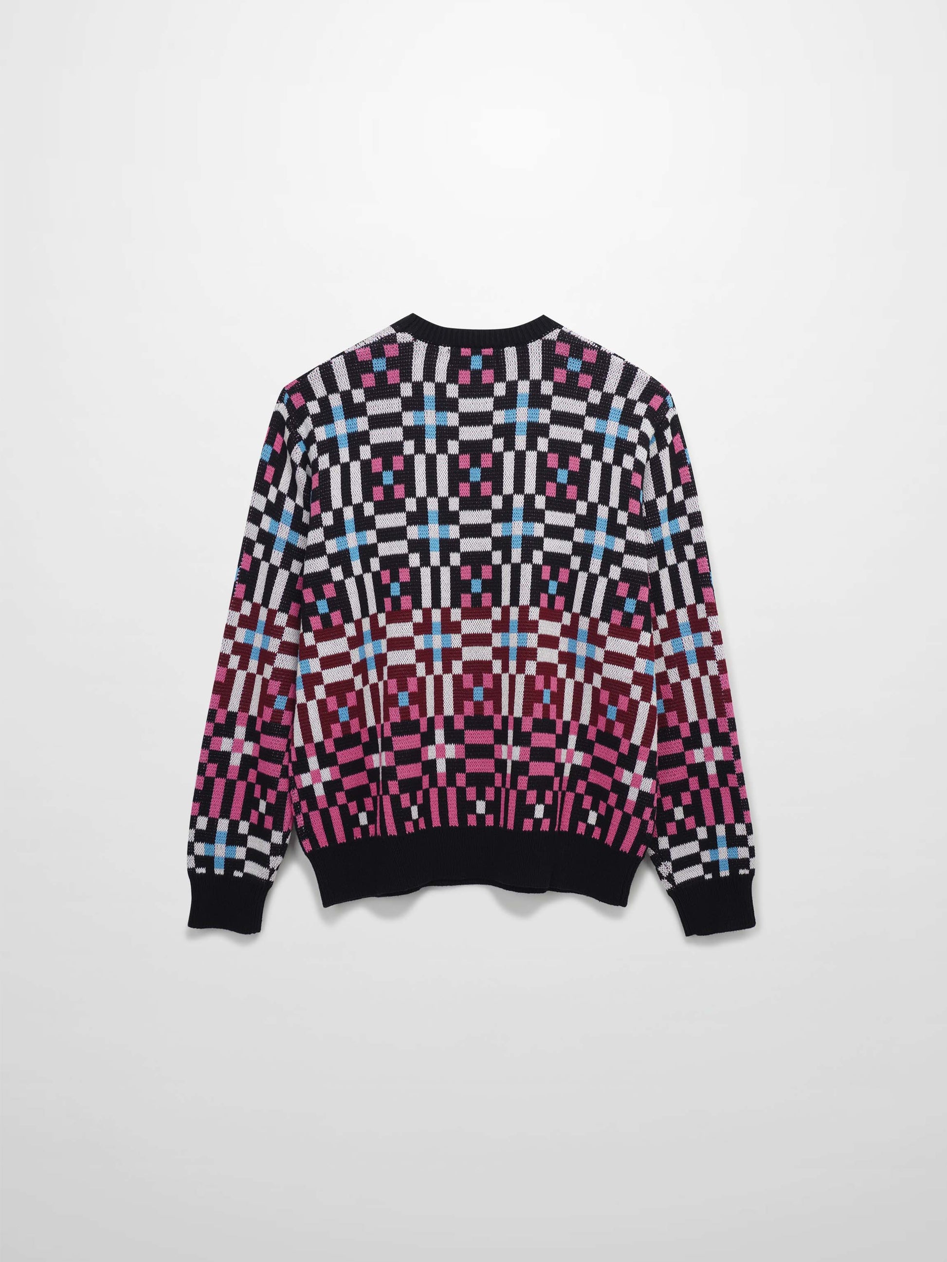 Geometric Design Sweater-Pink-2