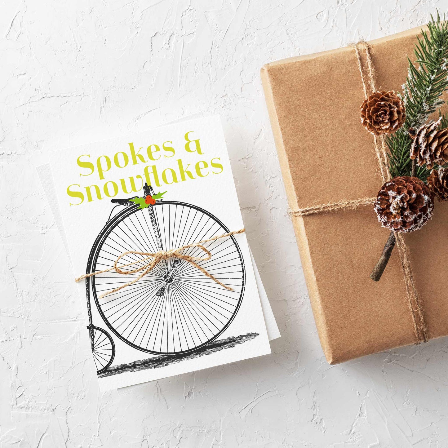 Nostalgic Bicycle Christmas Greeting Cards, Set of 24