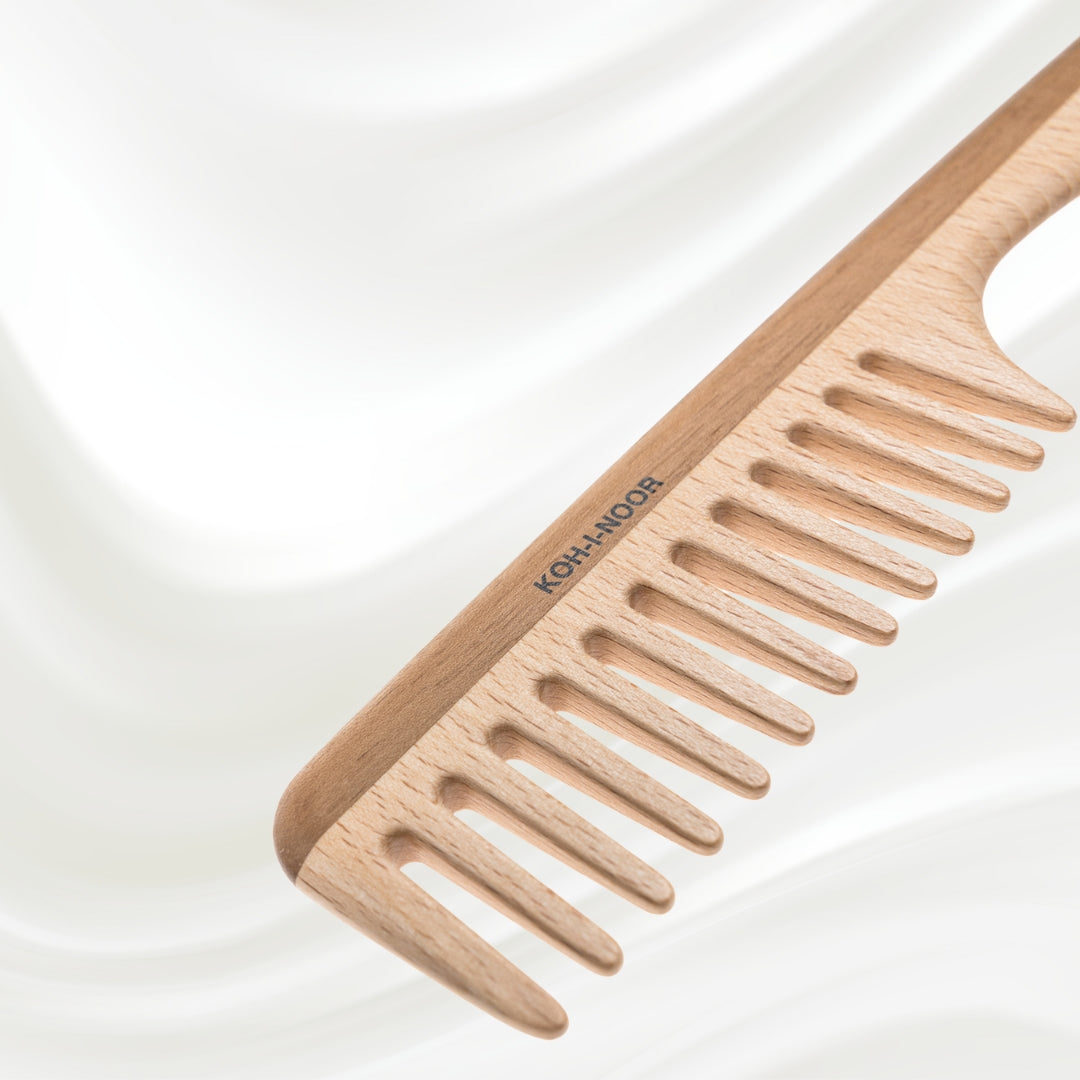 Legno Beech and Kotibe Wood Wide Tooth Comb-4