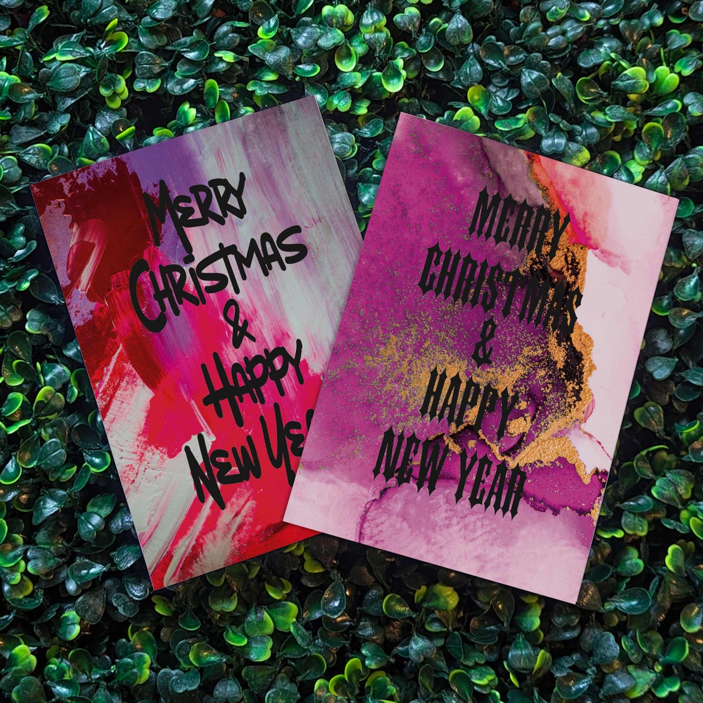 Merry Christmas and Happy Holidays Greeting Cards, Set of 24
