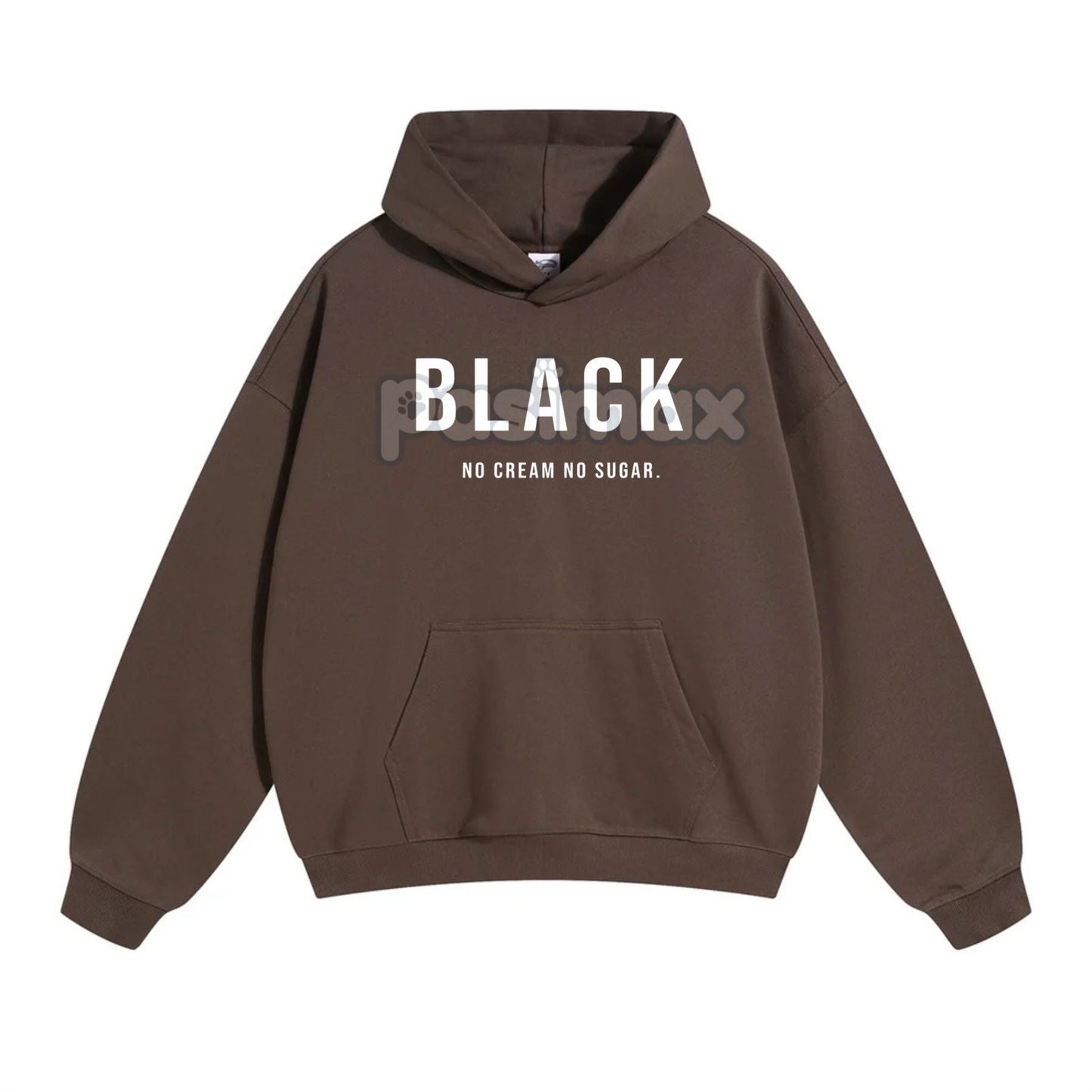 Black No Cream No Sugar Hoodie – Minimalist Coffee Lover Pullover, No-Nonsense Attitude Apparel